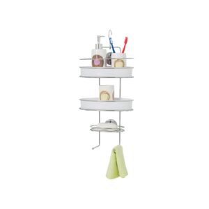 Wenko 3-Tier Milazzo Vacuum Loc Caddy Chrome and White Wenko 3-Tier Milazzo Vacuum Loc Caddy Chrome and White